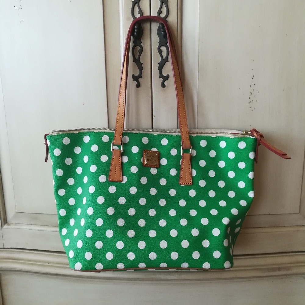 Dooney & Bourke polka dot coated cotton tote